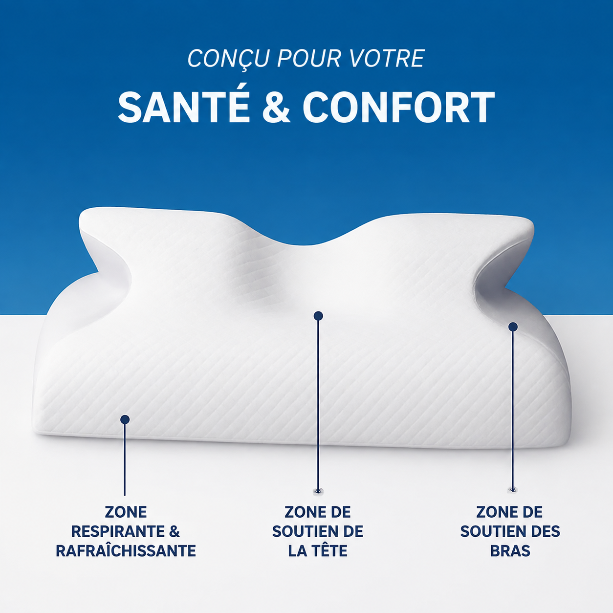 Oreiller ergonomique pour un sommeil réparateur Nuwa