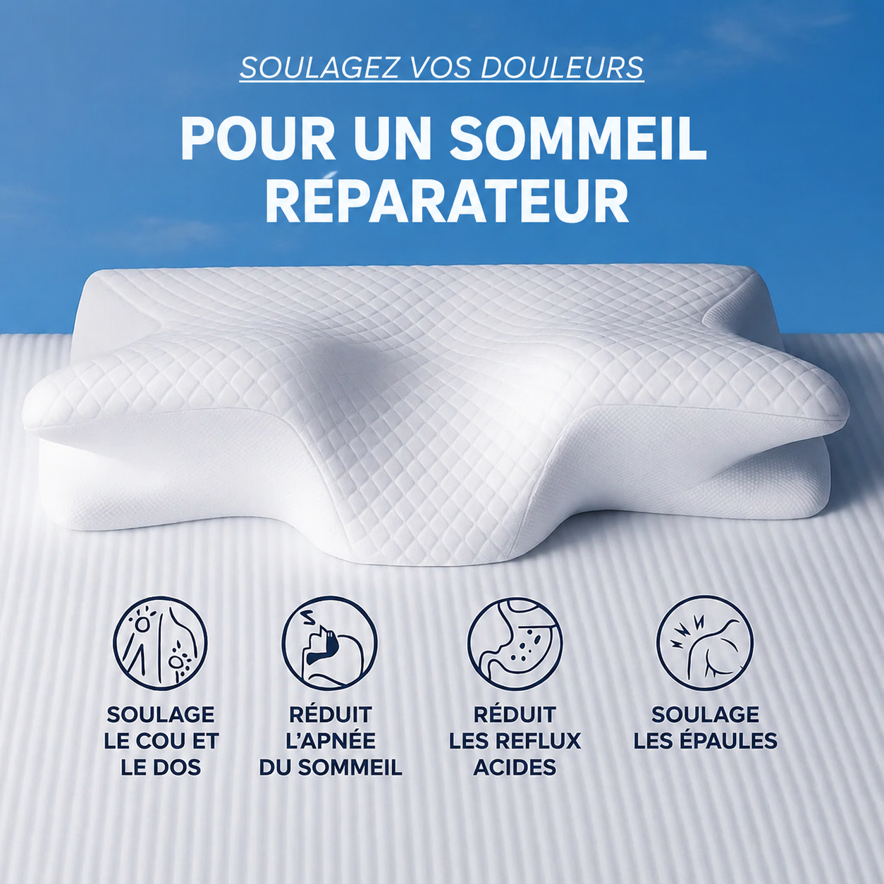 Oreiller ergonomique pour un sommeil réparateur Nuwa